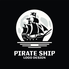 Pirate Ship Vector Logo Design