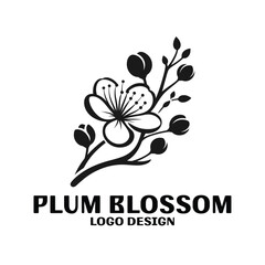 Plum Blossom Vector Logo Design