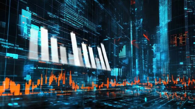   Dynamic, constantly changing visual elements, representing data streams and connections