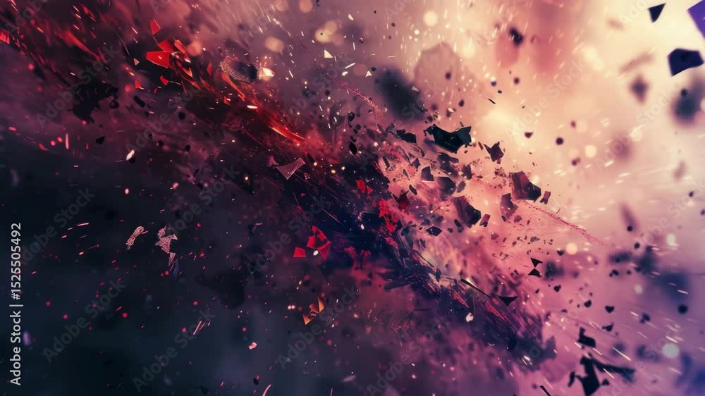Aufkleber vibrant abstract background showcasing colorful fragments and light bursts in a cosmic setting creat