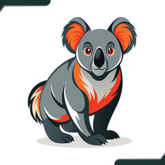 Obraz premium Realistic Koala Vector Illustration Simple Color Design for Wildlife and Australian Themes