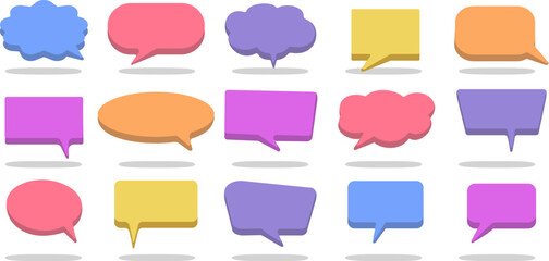 Speech bubble shapes set