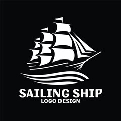 Sailing Ship Vector Logo Design