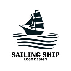 Sailing Ship Vector Logo Design