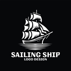 Sailing Ship Vector Logo Design