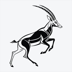 Obraz premium Antelope line art White background illustration Generative Ai.