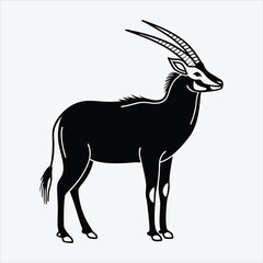 Fototapeta premium Antelope line art White background illustration Generative Ai.