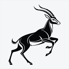 Obraz premium Antelope line art White background illustration Generative Ai.