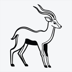 Obraz premium Antelope line art White background illustration Generative Ai.