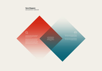 Venn Diagram Infographic Template with Square Shape