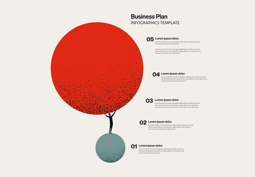 Business Plan Infographic Template with Ambitious Minimal Illustration