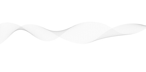 gray and white wavy curve line with digital future technology concept background. Line art striped graphic template, banner background. Vector illustration.	
