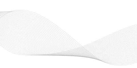 Fototapeta premium gray and white wavy curve line with digital future technology concept background. Line art striped graphic template, banner background. Vector illustration. 