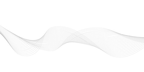gray and white wavy curve line with digital future technology concept background. Line art striped graphic template, banner background. Vector illustration.	