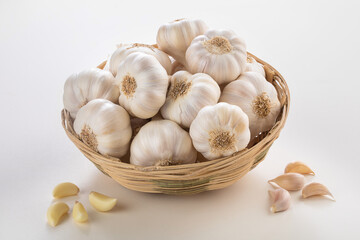 garlic bunch in a basket