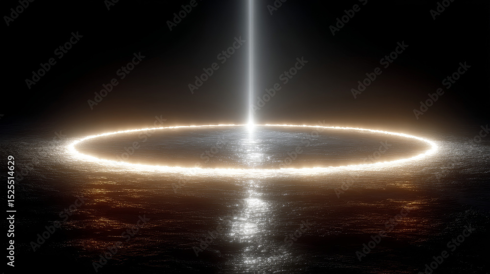 Poster white neon glowing circle. realistic vector illustration of light lens flare effect of circular shap