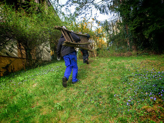 gardener working outdoors in nature