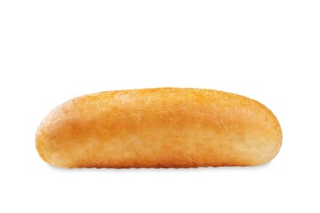 Bun in the form of stick on a white isolated background