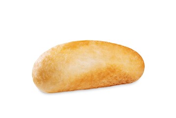 Bun in the form of stick on a white isolated background
