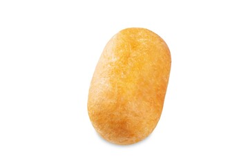 Bun in the form of stick on a white isolated background