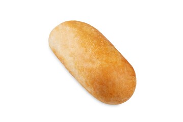 Bun in the form of stick on a white isolated background