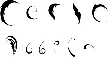 black and white set of delimiters for text, dividers