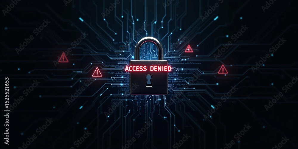 Poster encrypted digital lock interface with error message