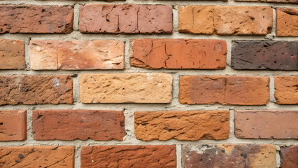 Obraz premium Closeup of a textured brick wall with a classic masonry pattern