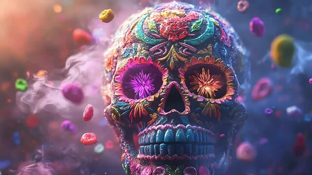 Ornate skull digital design