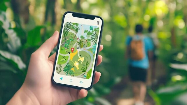 Mobile app displays a zoo map, guiding users through the grounds