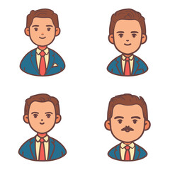 Fototapeta premium Four Business Profile Avatar Collections for companies and business people