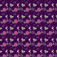 Seamless Floral Pattern with Pink Roses, Green Leaves and White Flowers on Dark Green Background Elegant Botanical Vintage Style for Fabric, Wallpaper, Gift Wrap, and Textile Design