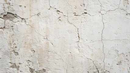 Fototapeta premium Cracked and weathered white wall texture with grunge and aged surface