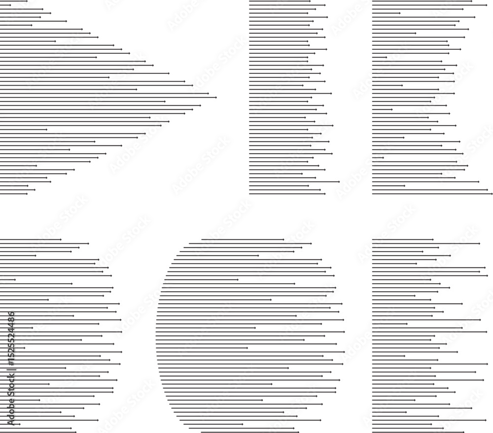 Poster vector horizontal arrow patterns isolated on white background. straight parallel lines with arrows. 