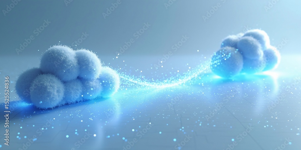 Aufkleber an abstract image of a digital data cloud expanding outward