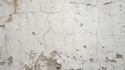 Obraz premium Cracked and peeling white paint on an old concrete wall texture
