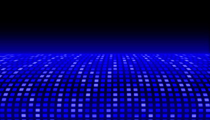 Blue space perspective square light field technology abstract background