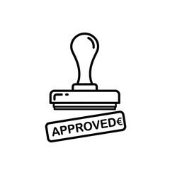 Approved Stamp Icon Design in Black and White  