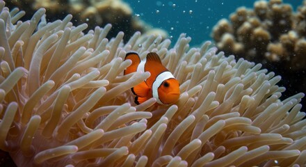 Clownfish in sea anemone