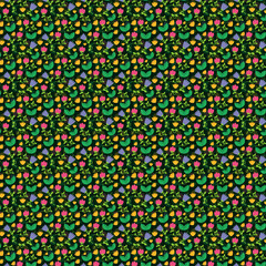 Modern Seamless Colorful Pattern with Abstract Geometric Shapes and Bold Vibrant Colors – Perfect for Textile Prints, Wallpapers, Wrapping Paper, and Digital Backgrounds