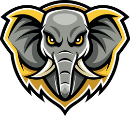 Elephant Head Vector Logo – Animal Mascot Illustration