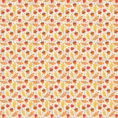 Elegant Seamless Decorative Floral Pattern with Colorful Vintage Style Leaves and Flowers – Perfect for Fabric, Wallpaper, Textile, and Surface Design