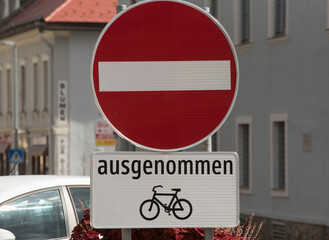 bicycle path marking on the street