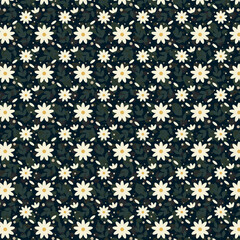 Elegant Seamless Decorative Floral Pattern with Colorful Vintage Style Leaves and Flowers – Perfect for Fabric, Wallpaper, Textile, and Surface Design