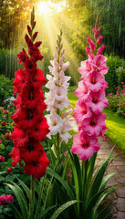 beautiful gladiolus flowers