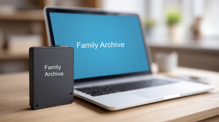 Family archive: preserving memories with external hard drive and laptop