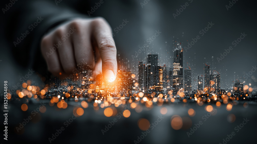Poster cps (cyber-physical systems): businessman holding icon and data exchanges representing secure connec