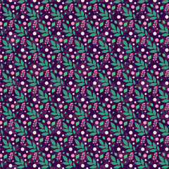Seamless Hand Drawn Vintage Floral Pattern with Delicate Botanical Illustrations, Retro-Inspired Blooming Flowers, and Ornamental Garden Elements for Textile, Wallpaper, Fabric, and Packaging Design