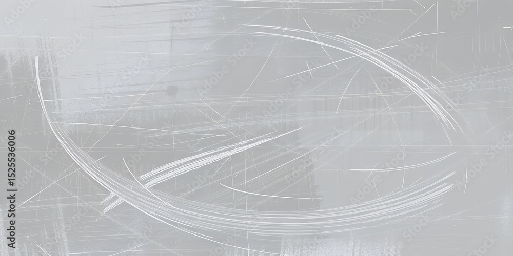 Poster abstract background featuring curved and straight white lines on a light gray surface texture