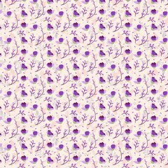 Seamless Vector Floral Pattern – Elegant Hand-Drawn Botanical Illustration with Repeating Design for Fabric, Wallpaper, and Digital Backgrounds